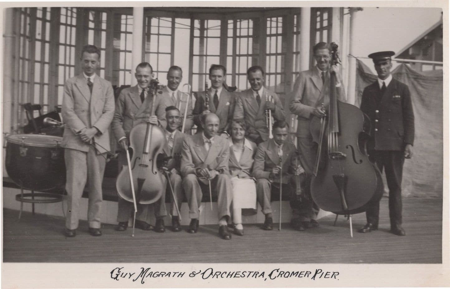 Cromer Pier Norfolk Guy McGrath Band Live Orchestra Old RPC Postcard