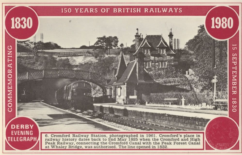 Cromford Railway Station Derby Train Platform Canal History Postcard
