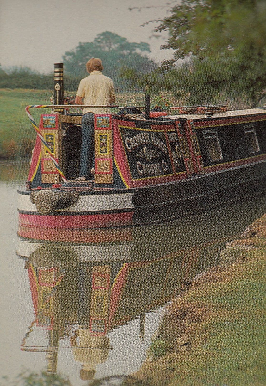 Cropredy Manor Cruise Boat Ship Oxfordshire Reflections 1980s Postcard