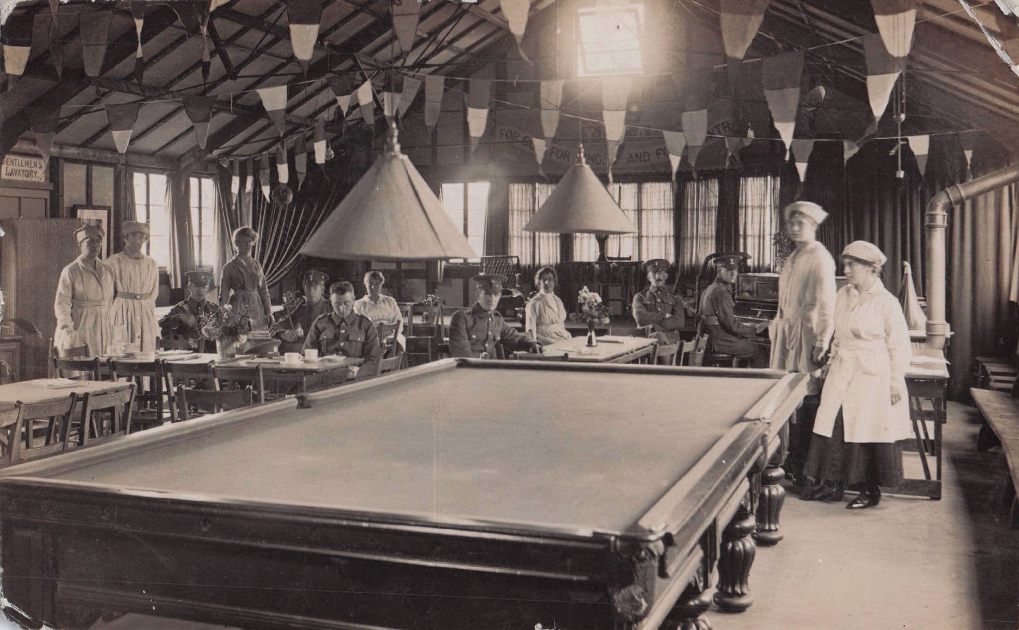 Croydon Soldier 1919 In Army Billiard Room YMCA Hand Signed Postcard