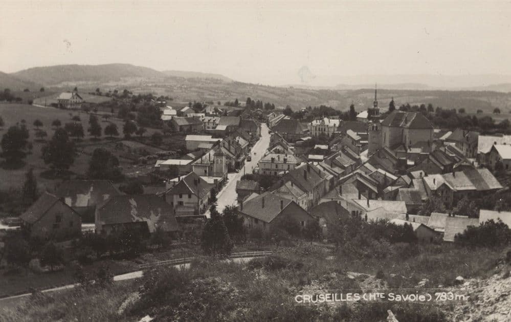 Cruseilles French Aerial Vintage Real Photo Postcard