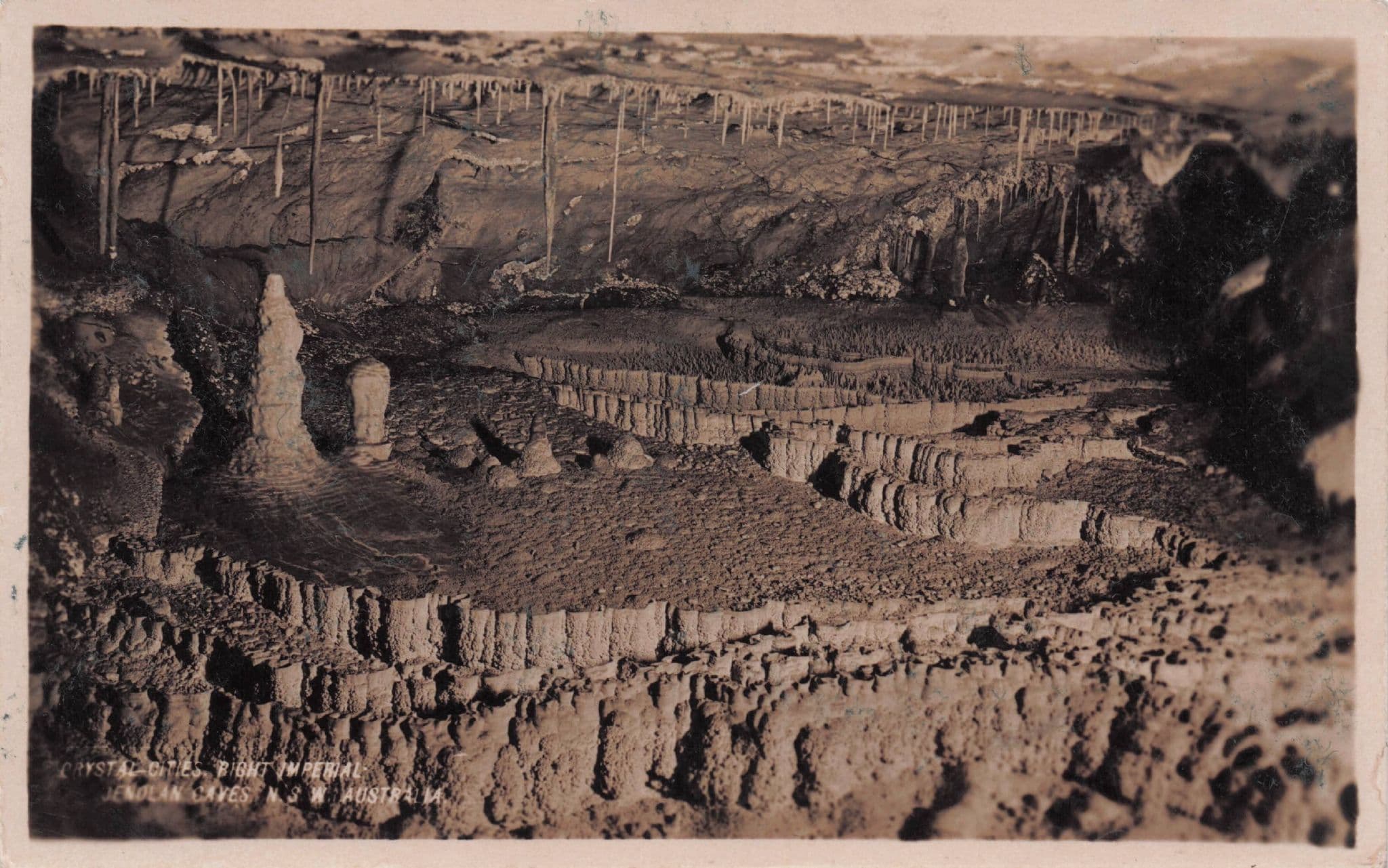 Crystal Imperial Cities at Jenolan Caves NSW Australia Old RPC Postcard