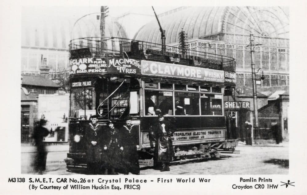 Crystal Palace WW1No 26 London Bus to Crystal Palace RPC Postcard
