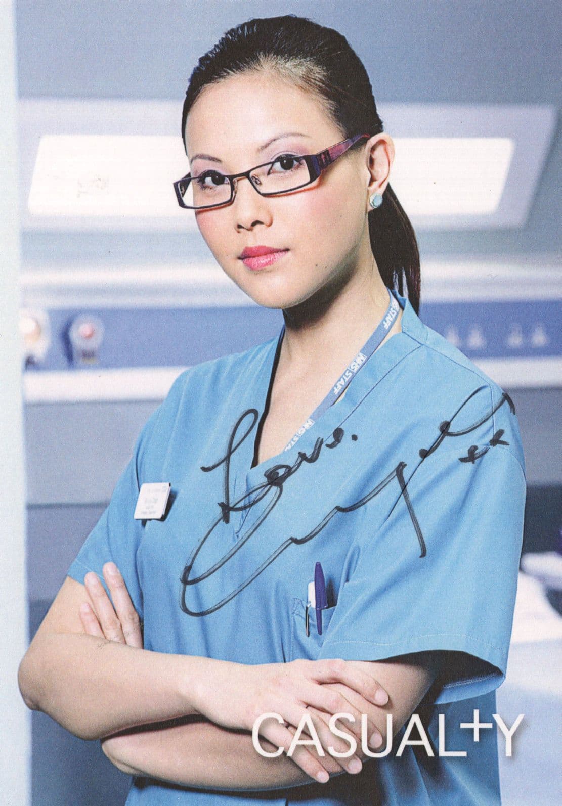 Crystal Yu as Lily in Casualty RARE Hand Signed Cast Card Photo