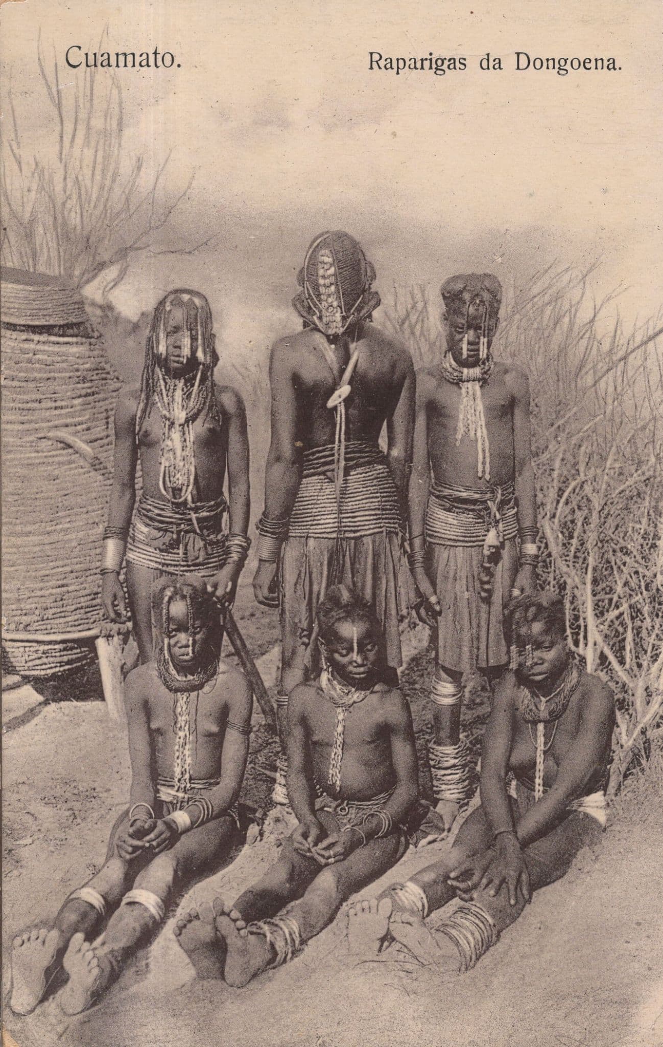 Cuamato Raparigas Da Dongoena African Portugal Tribe Old Postcard