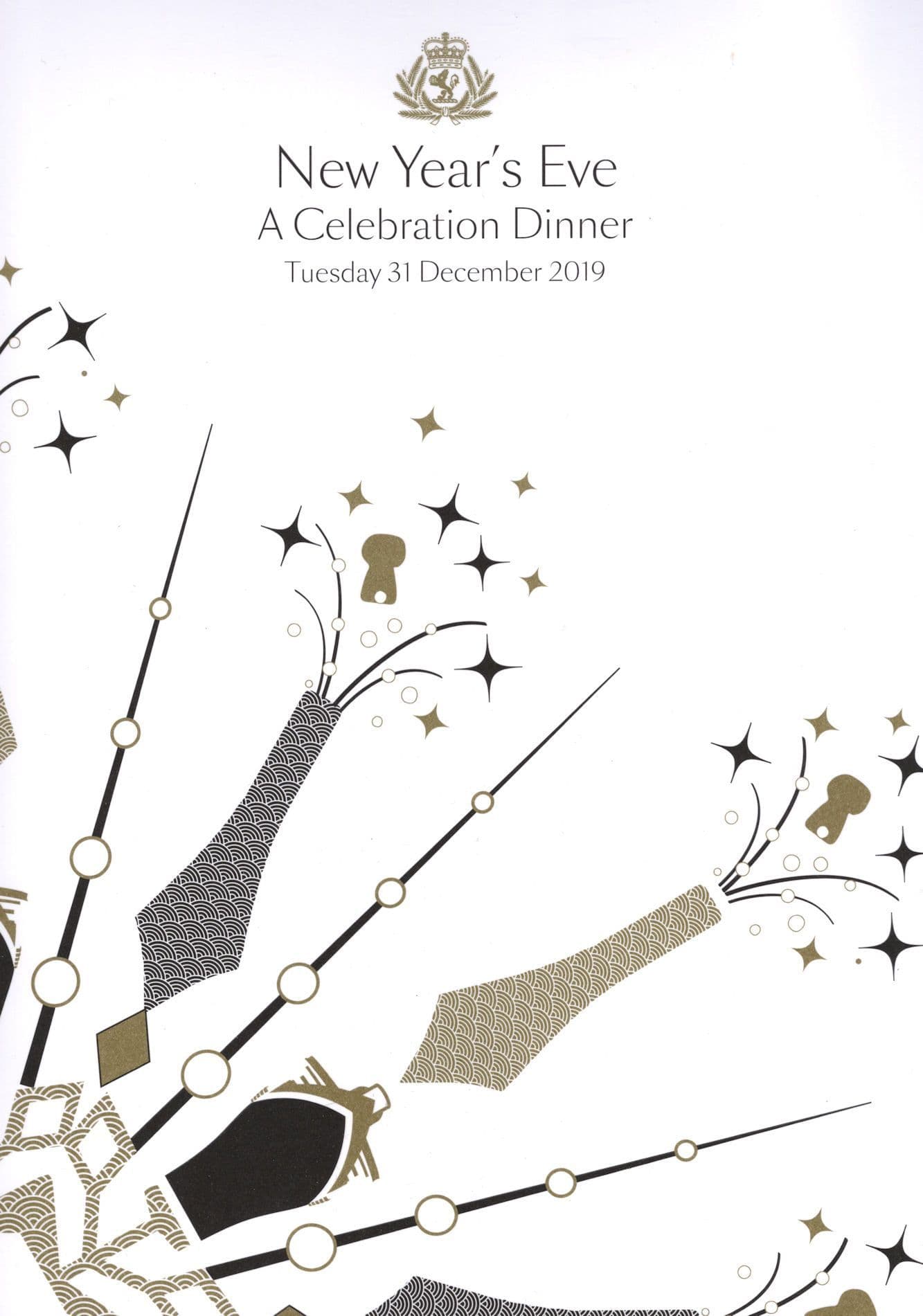 Cunard Ship Liner New Years Eve Bellboys Alaska 2019 Photo & Launch Menu