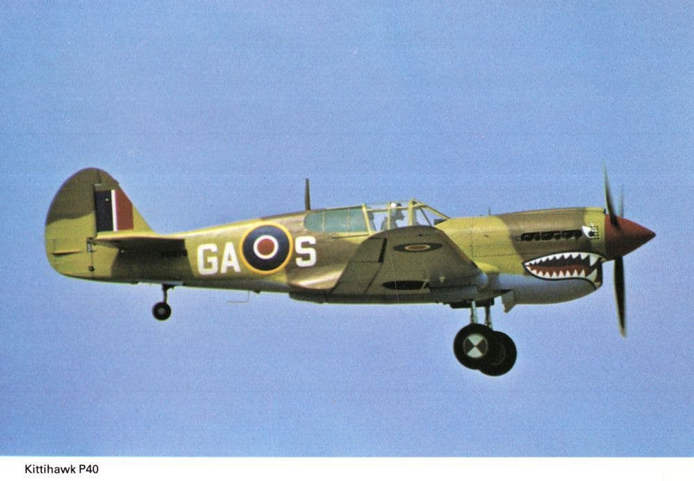 Curtis Kittihawk P40 RAF Military Plane Aircraft Postcard