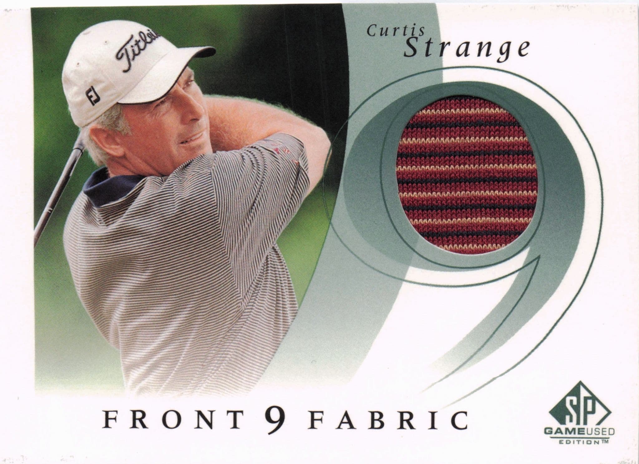 Curtis Strange Front 9 Fabric 2002 Upper Deck Authentic Shirt Card