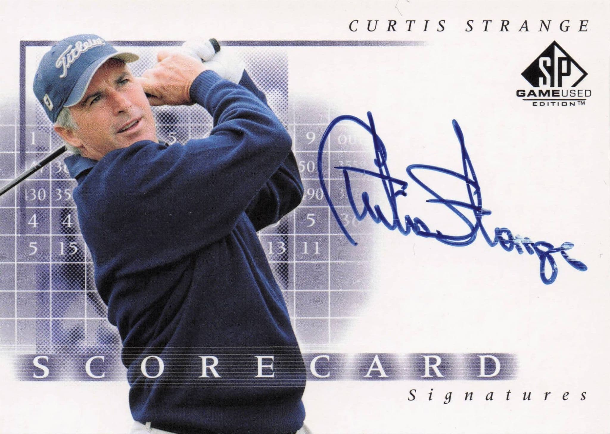 Curtis Strange Scorecard Signatures Hand Signed 2002 SP Golf Autograph Card