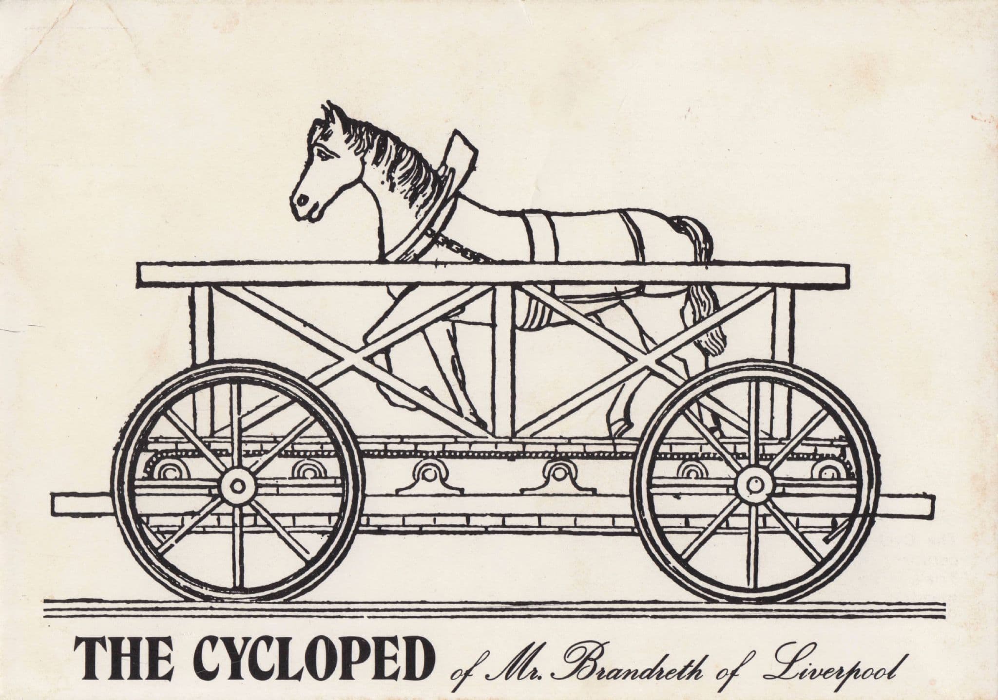 Cycloped Rainhill Trials Liverpool Horse Artist 1970s Transport Postcard