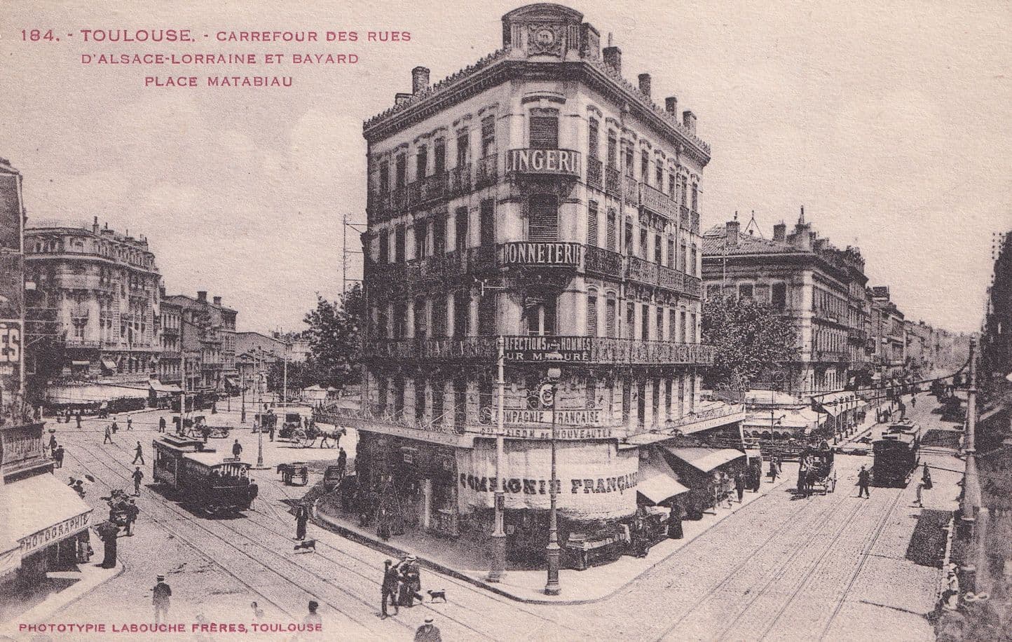 D'Alsace Lorraine Toulouse Antique French Tram Bus Postcard