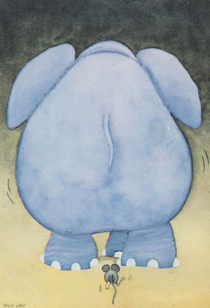 D Lay Un Train Peut En Cacher Un Autre Elephant Painting Postcard