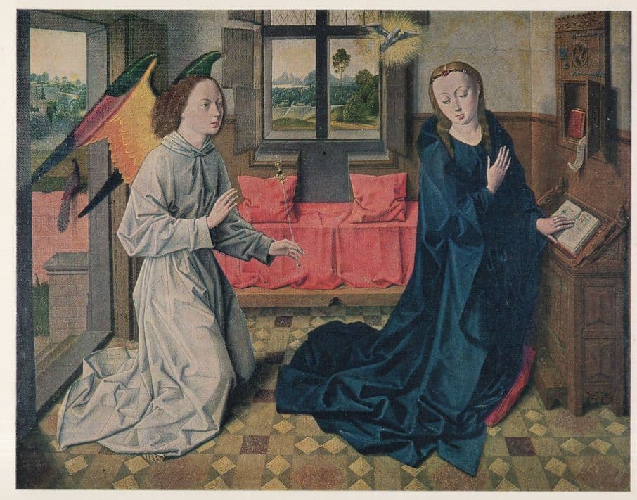 D.Bout Bouts The Anunciation 1400s Painting Museum Rare Postcard