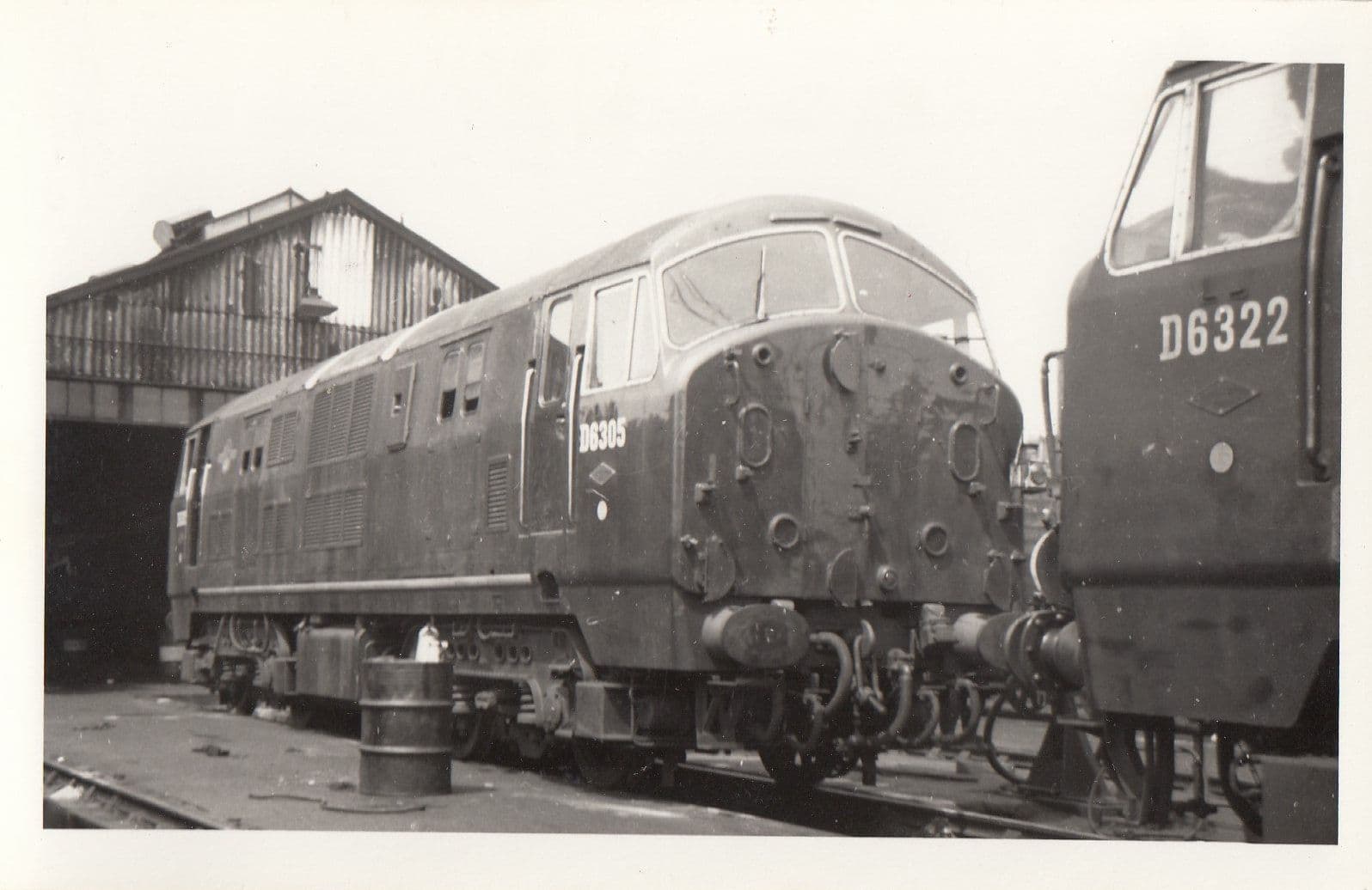 D6305 & D6322 Train At Unidentified Station Vintage Railway Photo