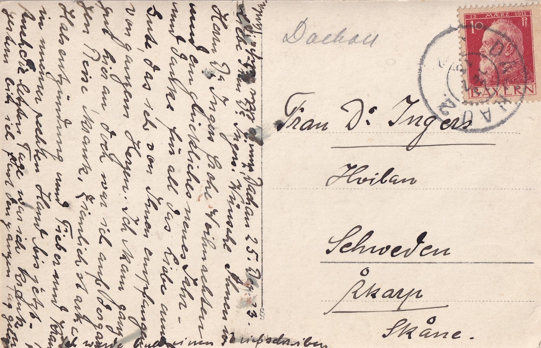 Dachua Bavaria German Antique Postcard