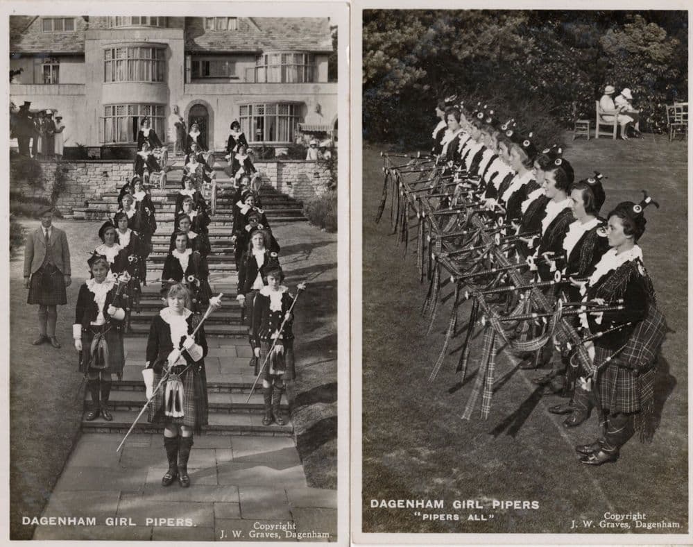 Dagenham Girl Pipers Processions 2x Real Photo Postcard s