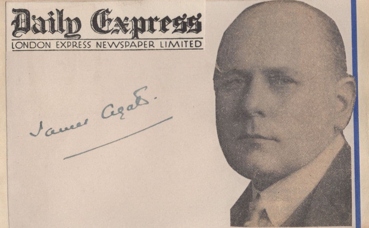 Daily Express Newspaper Antique 1940s Hand Signed Autograph
