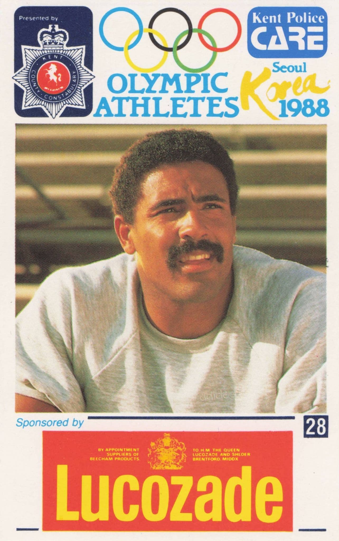Daley Thompson British GB Athlete Olympics 1988 Rare Police Trade Photo Card