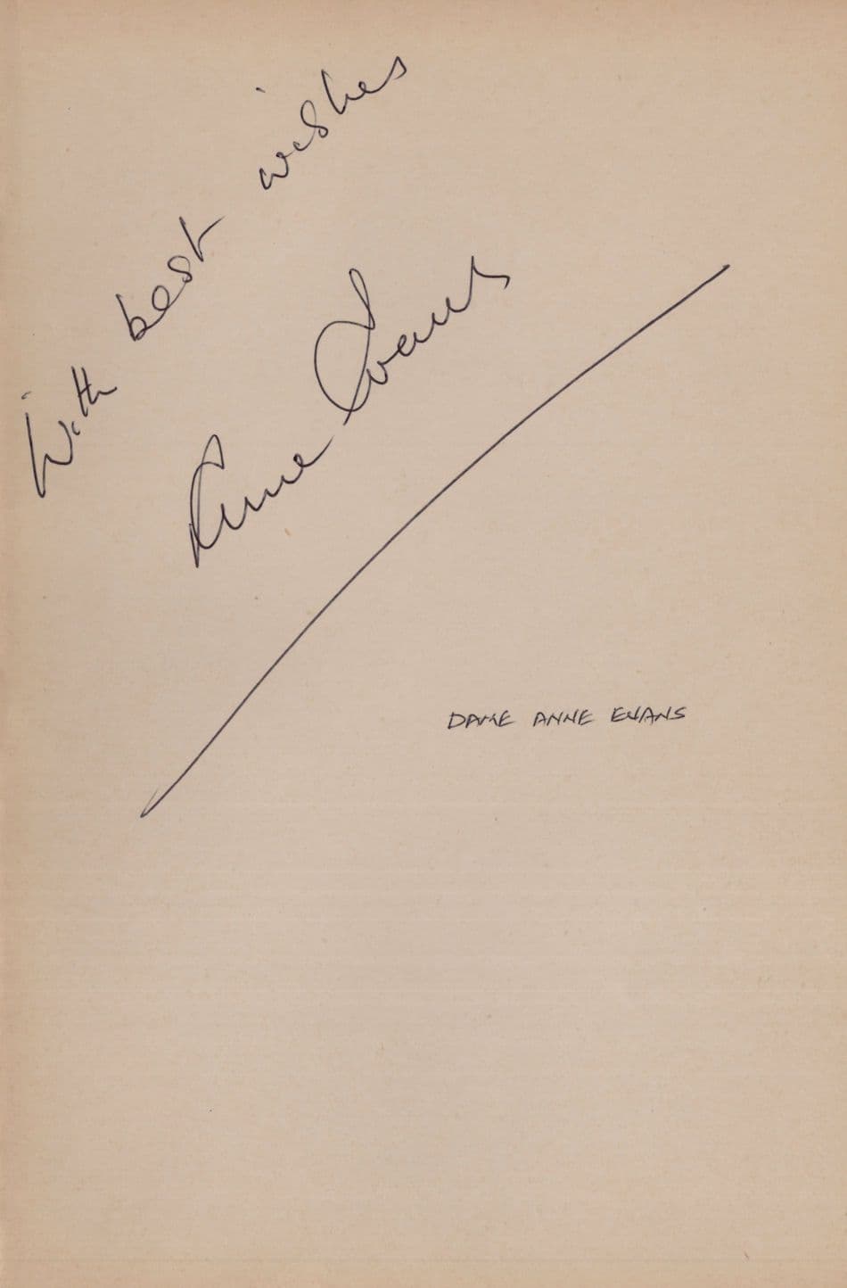 Dame Anne Evans Classical Music Opera Soprano Hand Signed Autograph