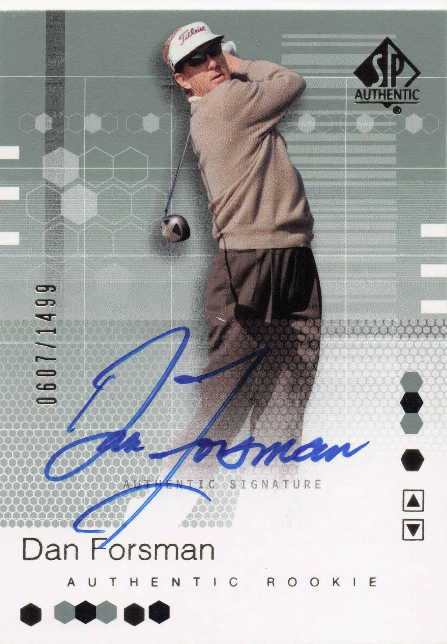 Dan Forsman Authentic Rookie 2002 Golf SP Hand Signed Autograph Card
