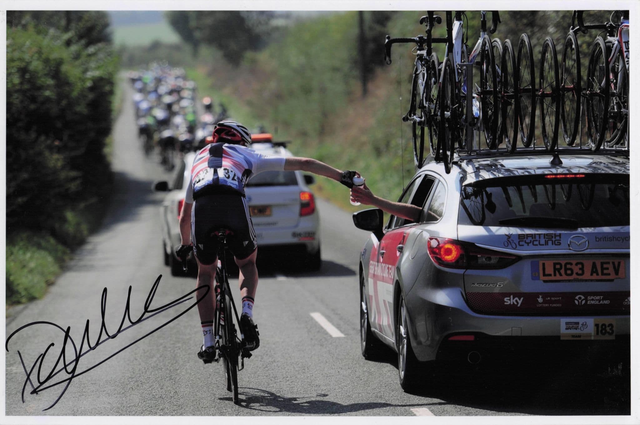 Dan McLay British UCI GB Cyclist Large 12x8 Hand Signed Photo