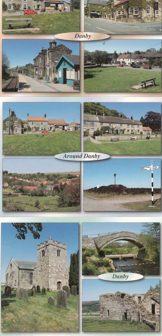 Danby Duke Of Wellington Inn Station Signpost Yorkshire Village 3x Postcard s