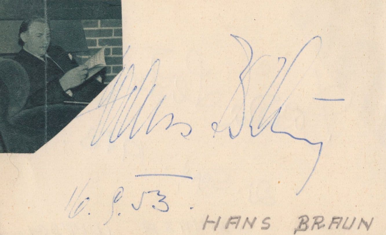 Daniza Ilitsch Austrian Opera Soprano Hans Braun 2x Hand Signed Autograph