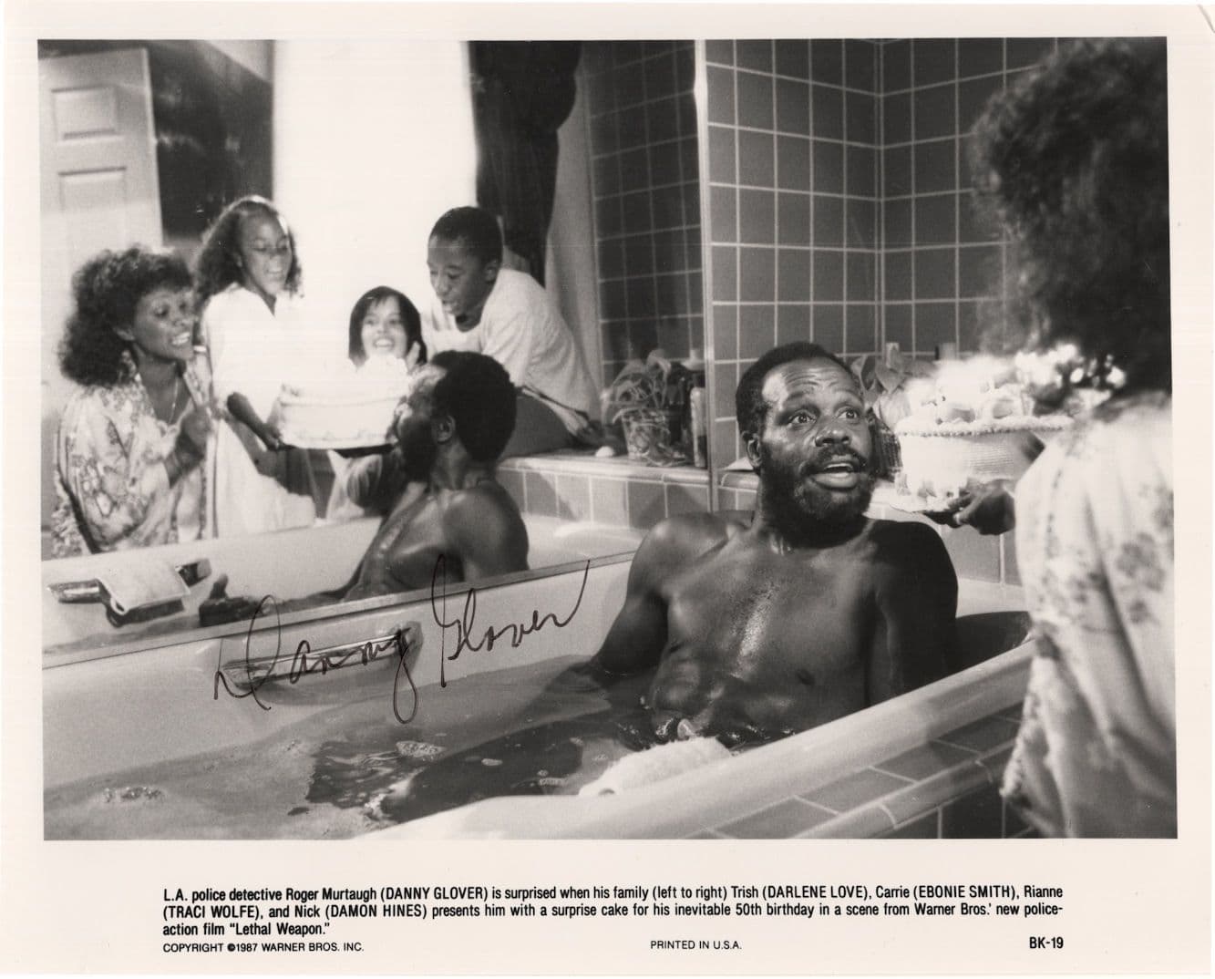 Danny Glover Lethal Weapon Movie Still 10x8 Hand Signed Photo