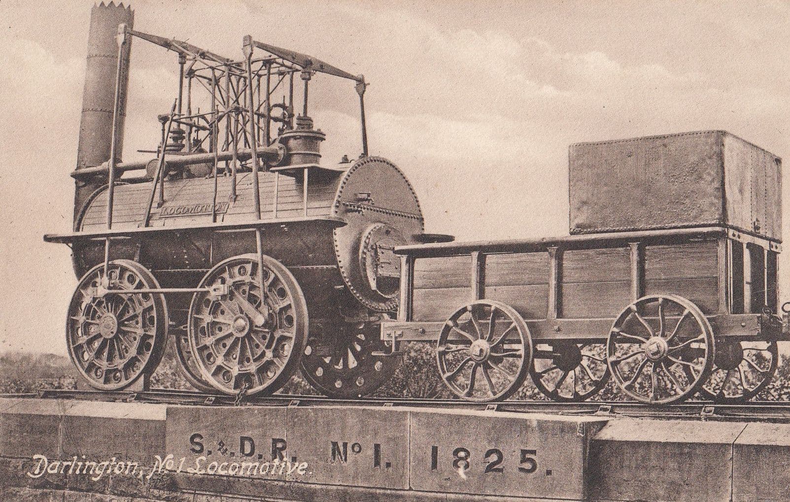 Darlington Locomotive Number 1 Victorian 1825 Train Old Postcard