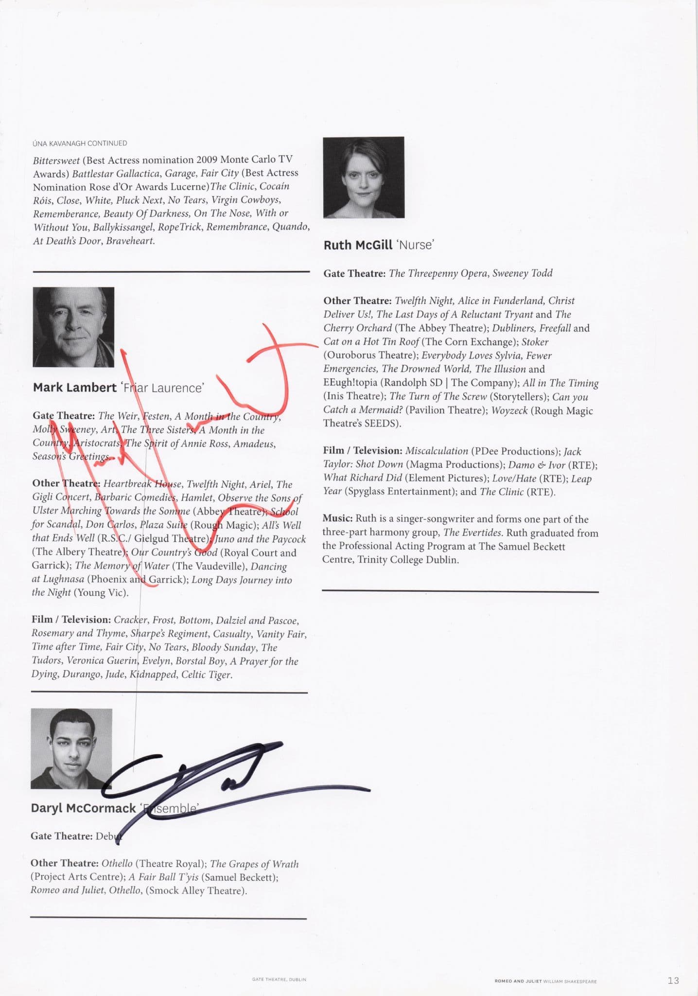 Daryl McCormack Peaky Blinders Hand Signed Photo Theatre Page
