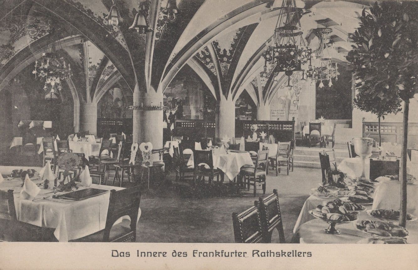 Das Innere des Frankfurter Rathskellers Restaurant German Victorian Postcard