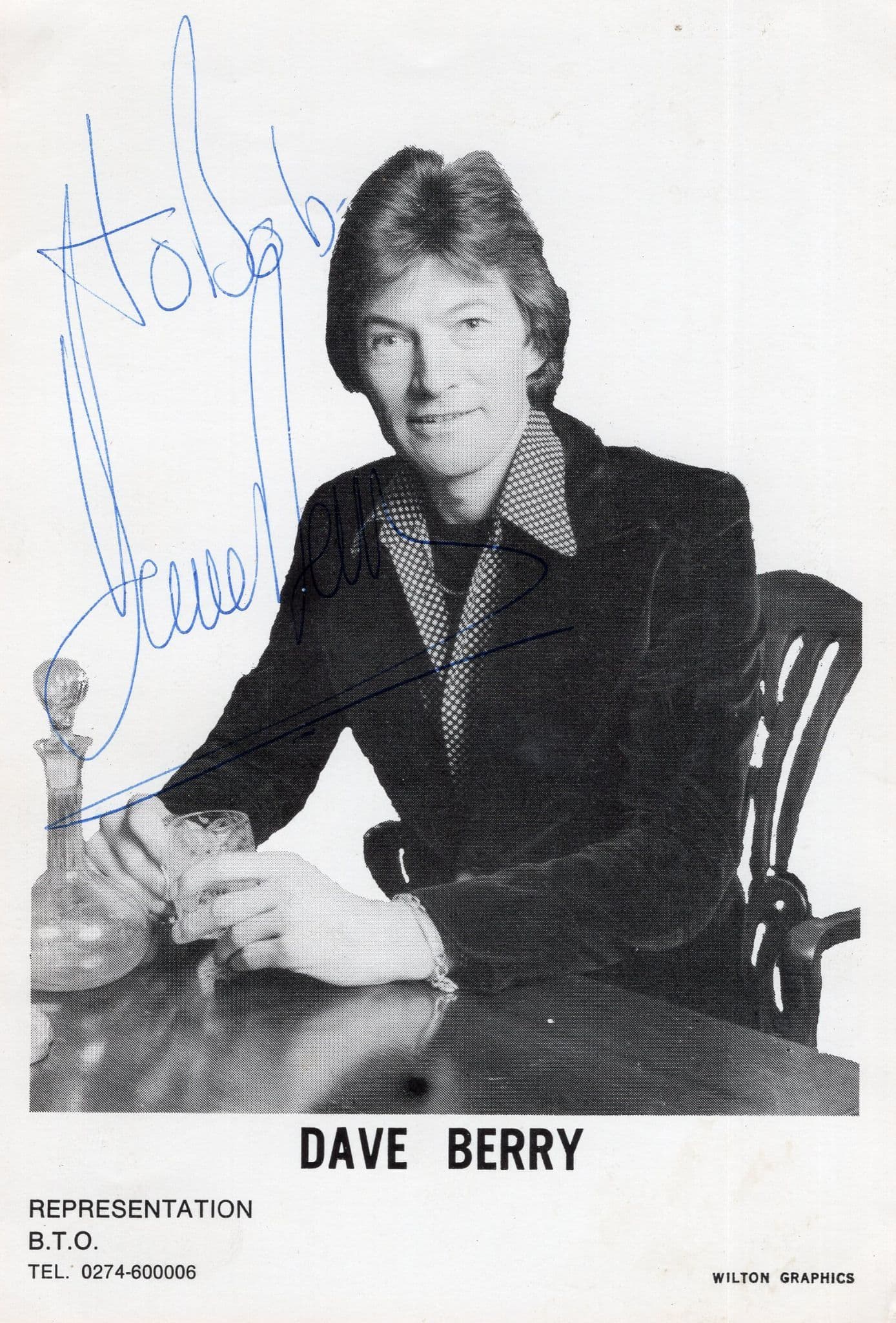 Dave Berry Rock'n'Roll Singer Hand Signed Autograph Photo