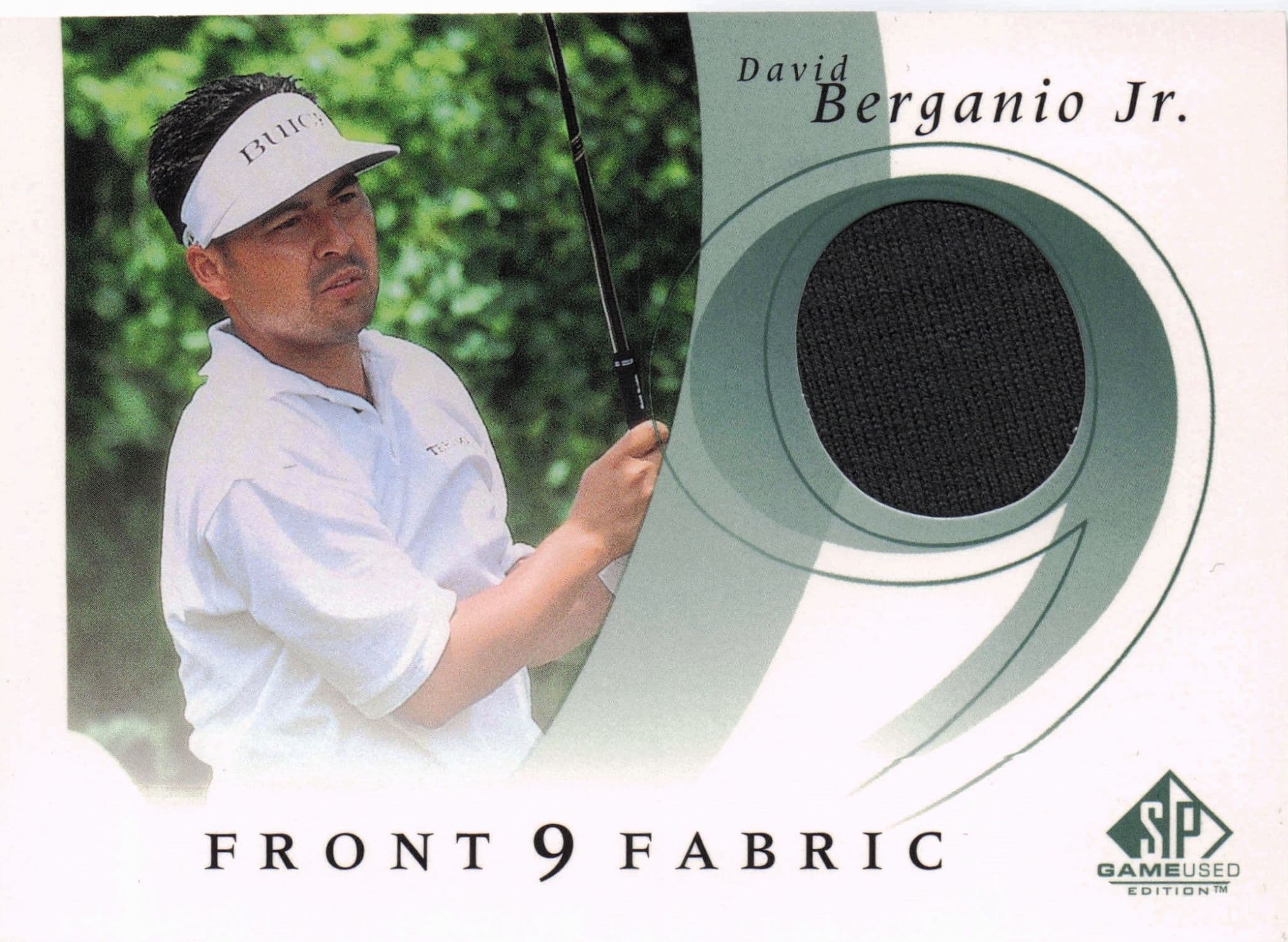 David Berganio Jnr Front 9 Fabric 2002 Upper Deck Authentic Shirt Card