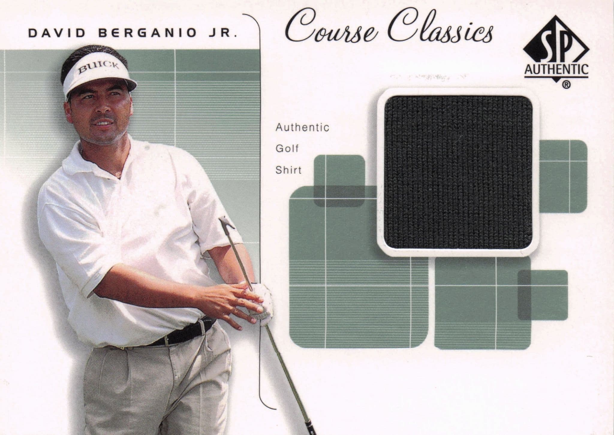 David Berganio Jr Course Classics Upper Deck 2002 Real Relic Golf Shirt Card