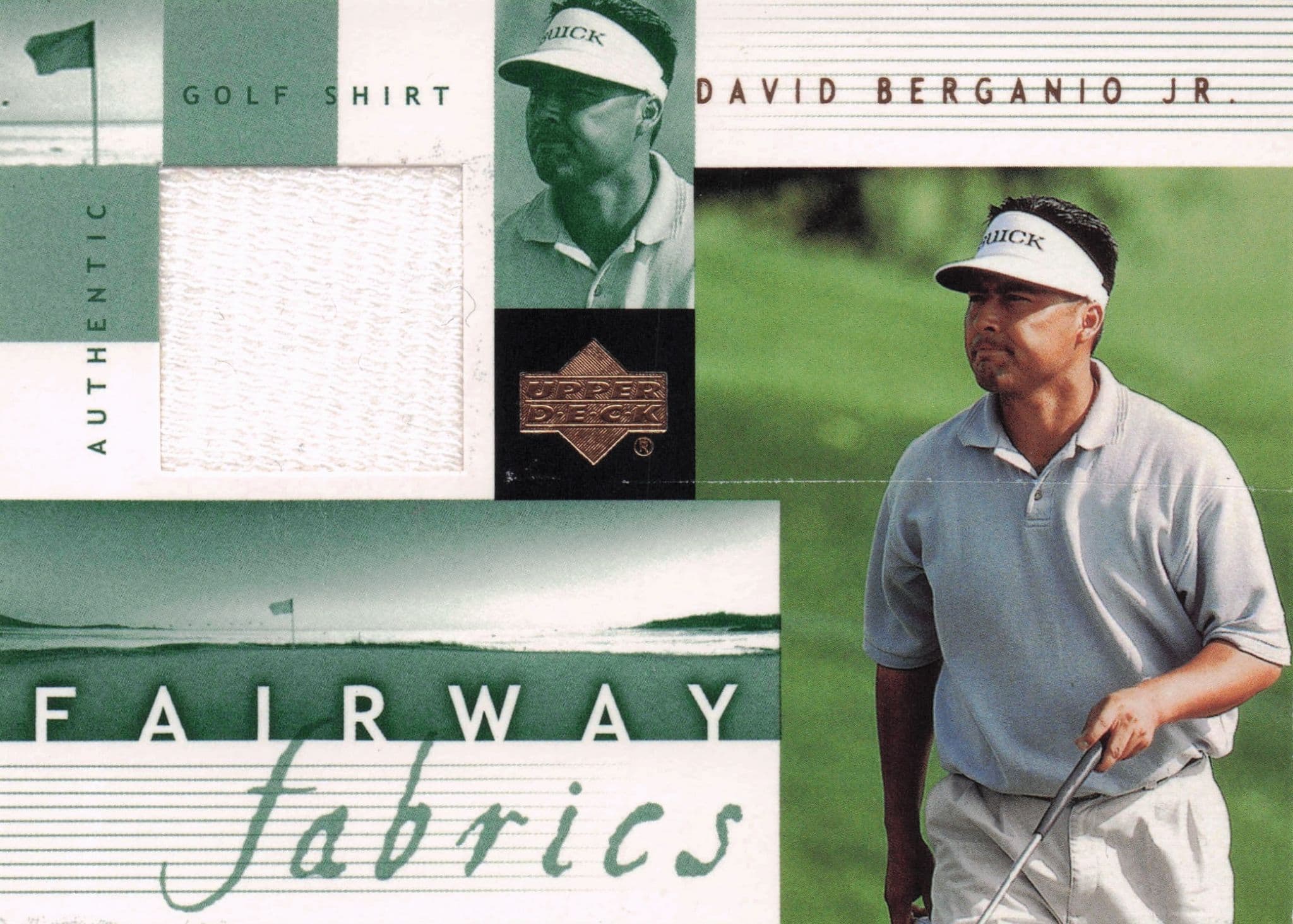 David Berganio Jr Fairway Fabrics 2002 Golf Upper Deck Real Worn Shirt Relic Card