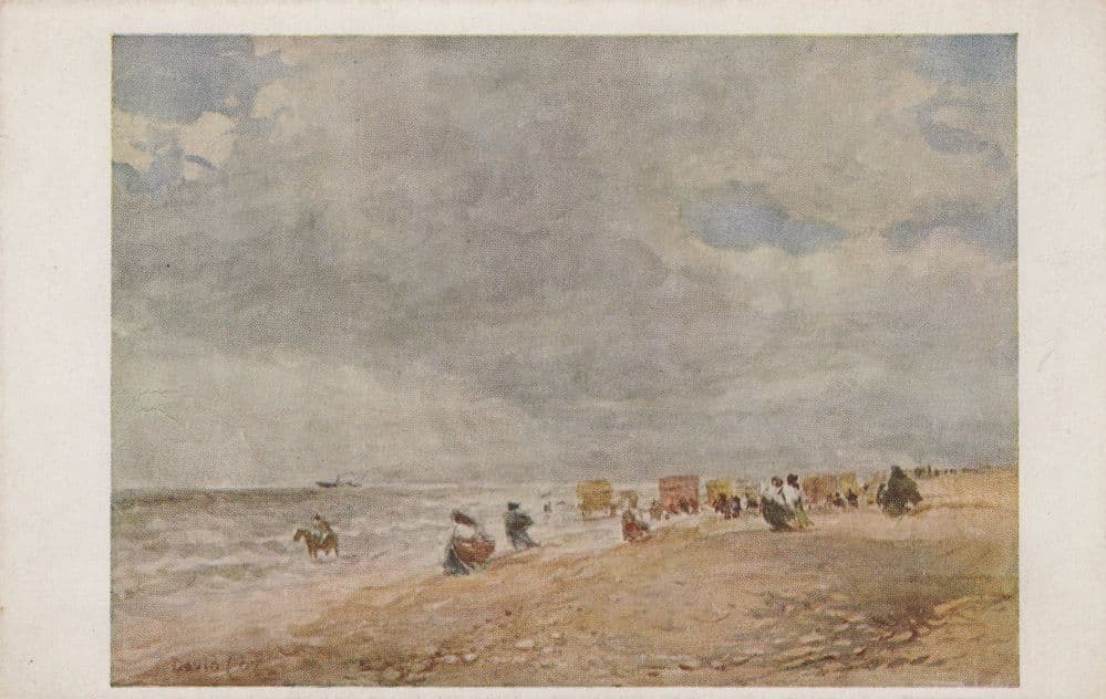 David Cox Rhyl Sands Welsh Old V&A Museum Painting Postcard