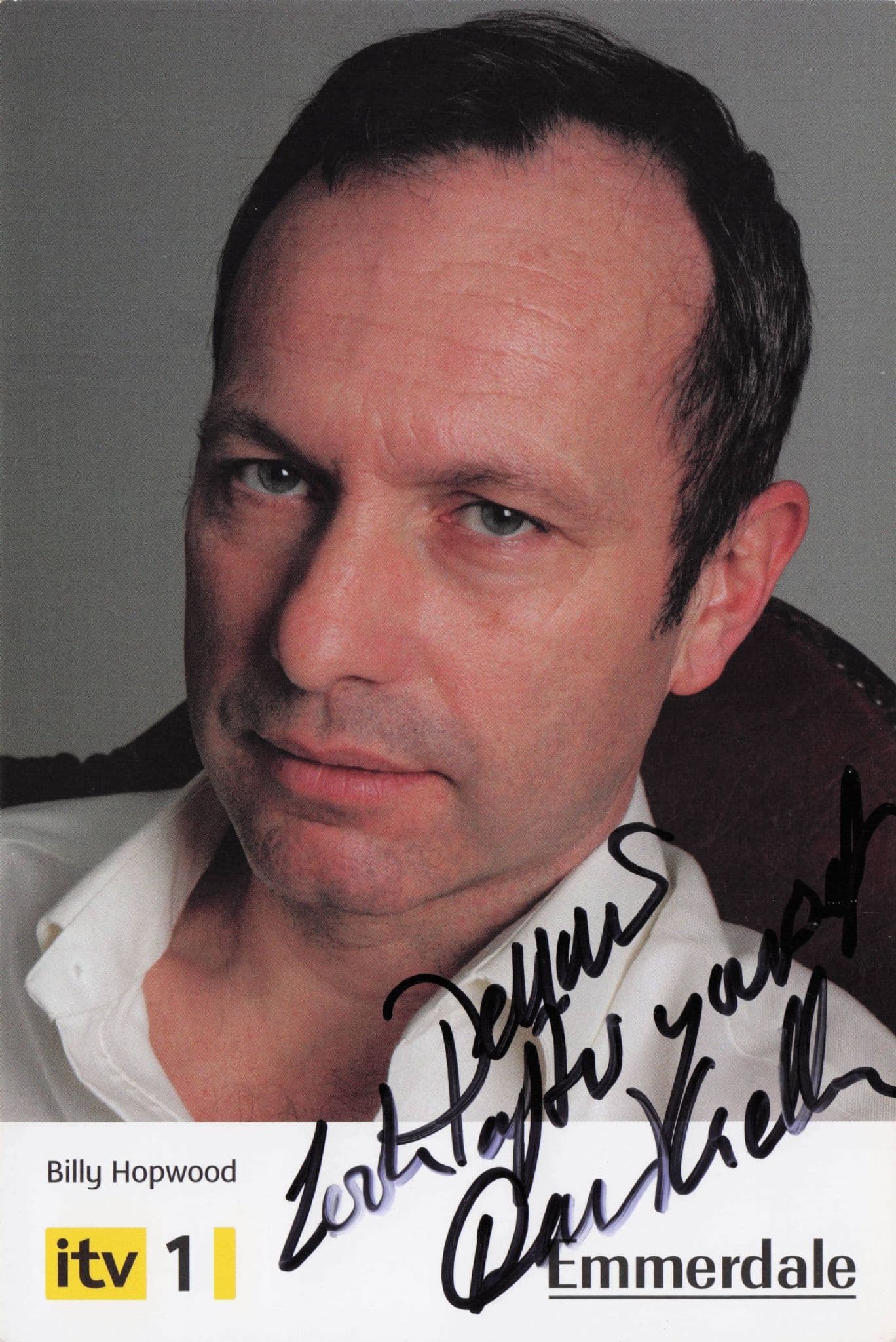 David Crellin as Billy Hopwood Emmerdale RARE Hand Signed Photo