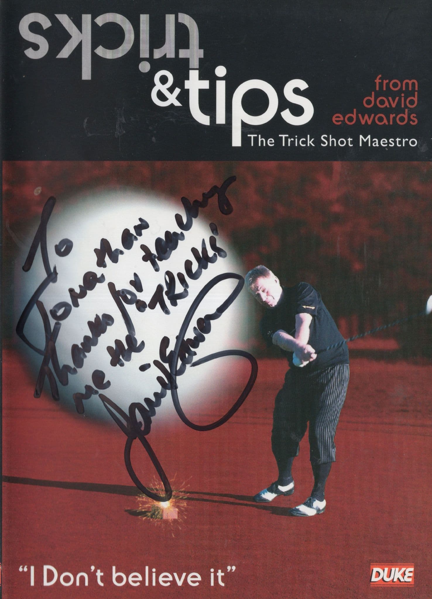 David Edwards PGA Golfer DVD Golfing Hand Signed Cover