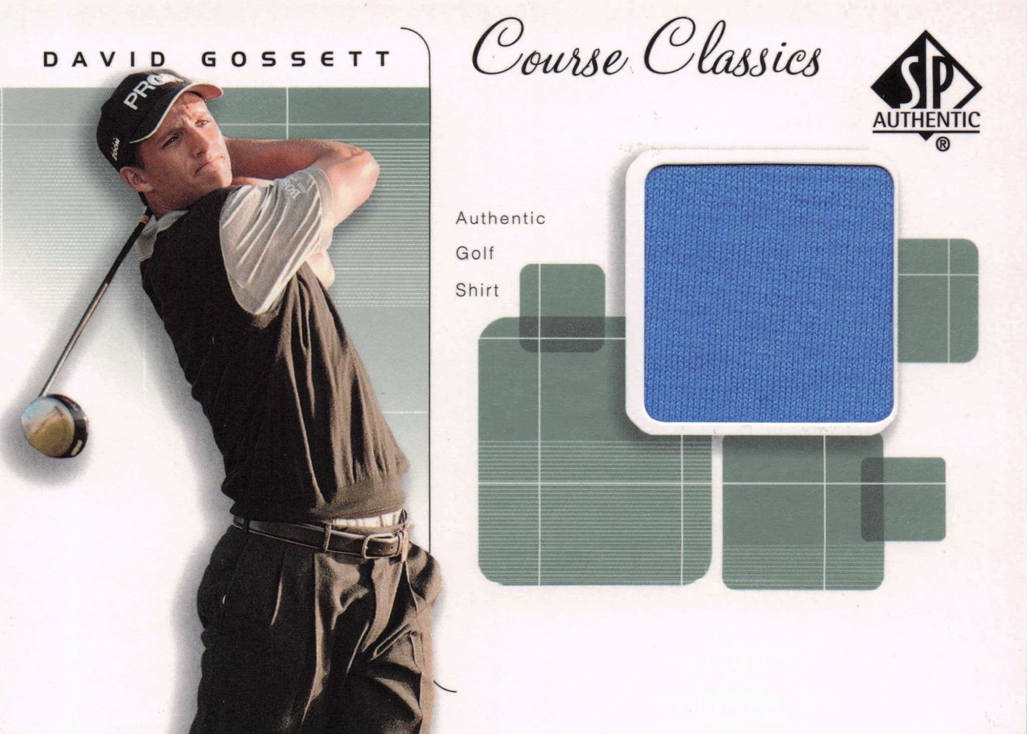 David Gossett Course Classics Upper Deck 2002 Real Relic Golf Shirt Card