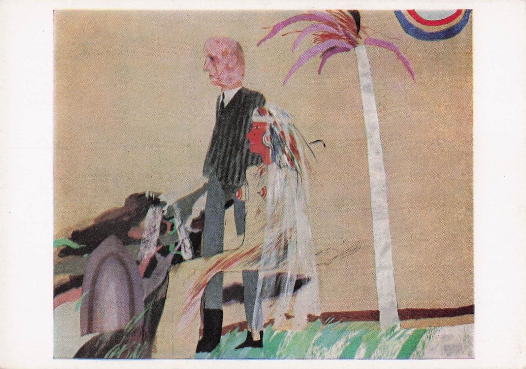David Hockney The First Marriage Tate Gallery Painting Postcard