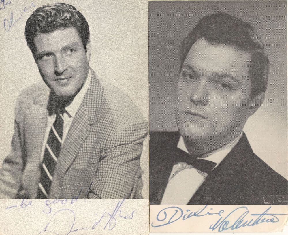 David Hughes Dickie Valentine 2x Antique Hand Signed Photo s