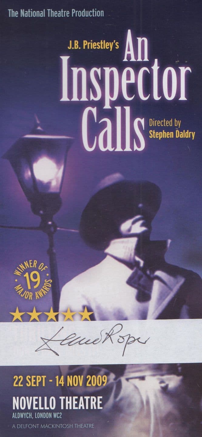 David Roper Geoff Barnes in Eastenders An Inspector Calls Signed Theatre Flyer