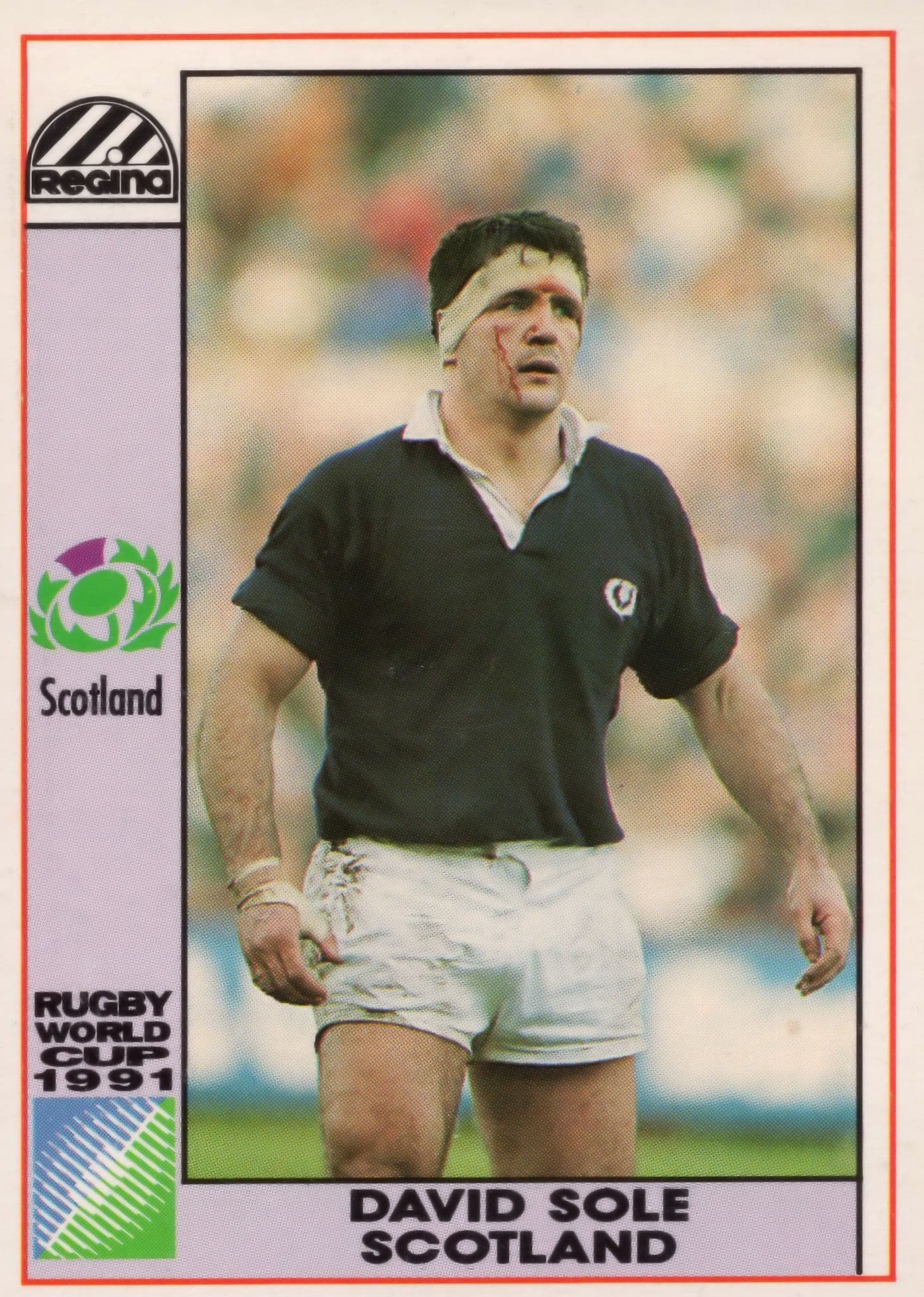David Sole Scotland Hand Signed Rugby 1991 World Cup Card Photo