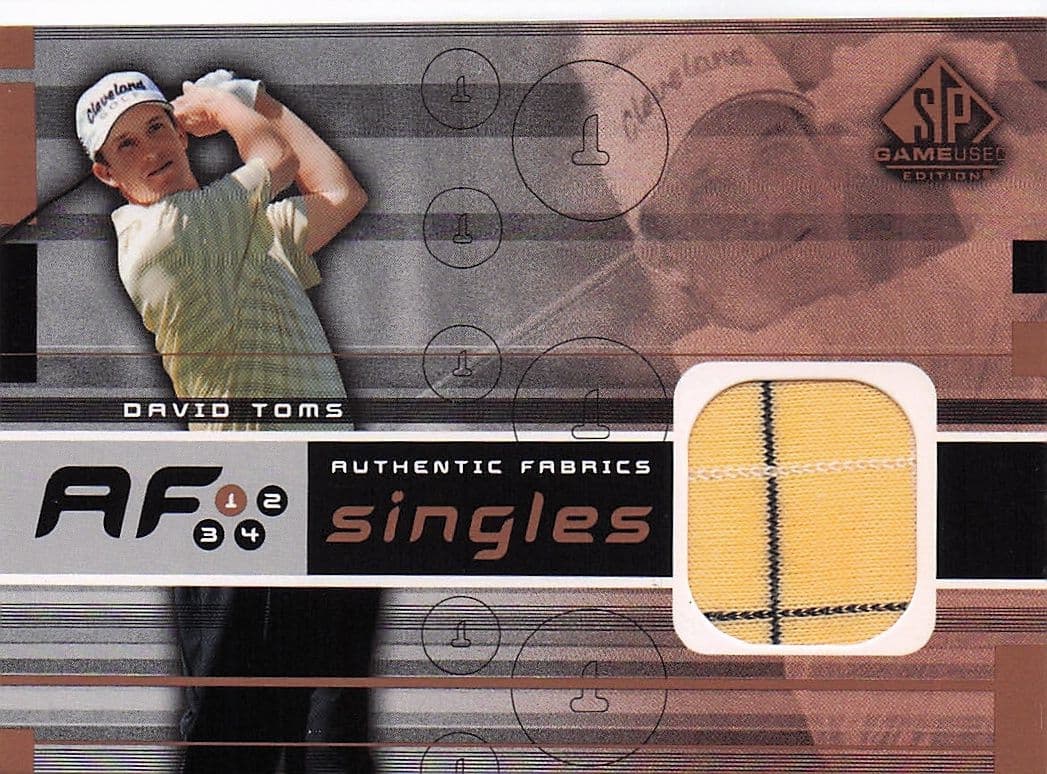 David Toms Authentic Fabrics Singles 2003 Golf Upper Deck Worn Shirt Card