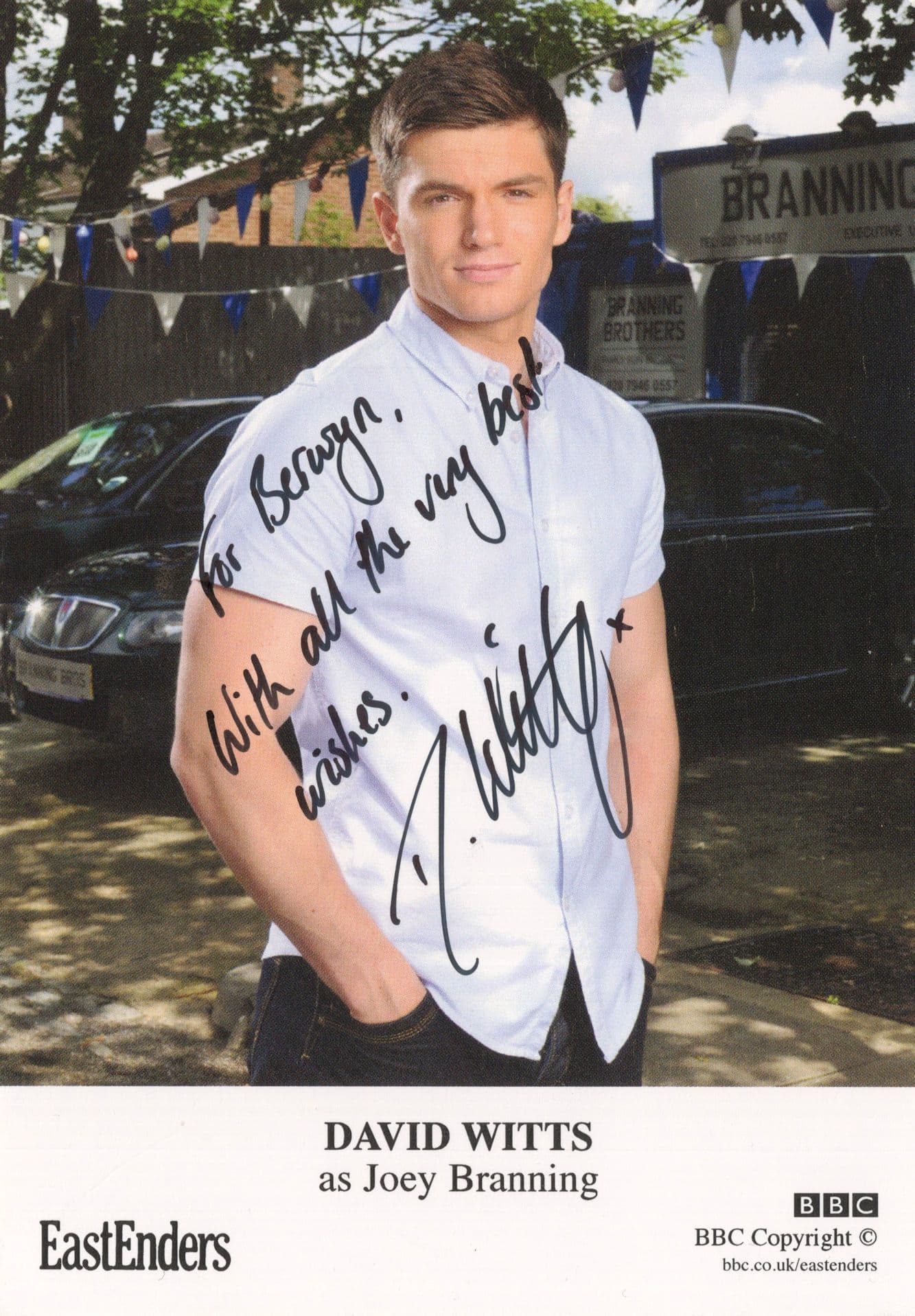 David Witts as Joey Branning Eastenders Hand Signed Cast Card Photo