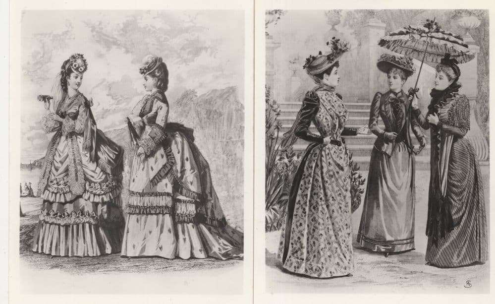 Day Dresses & Beach Victorian Dress 2x Fashion RPC Postcard s