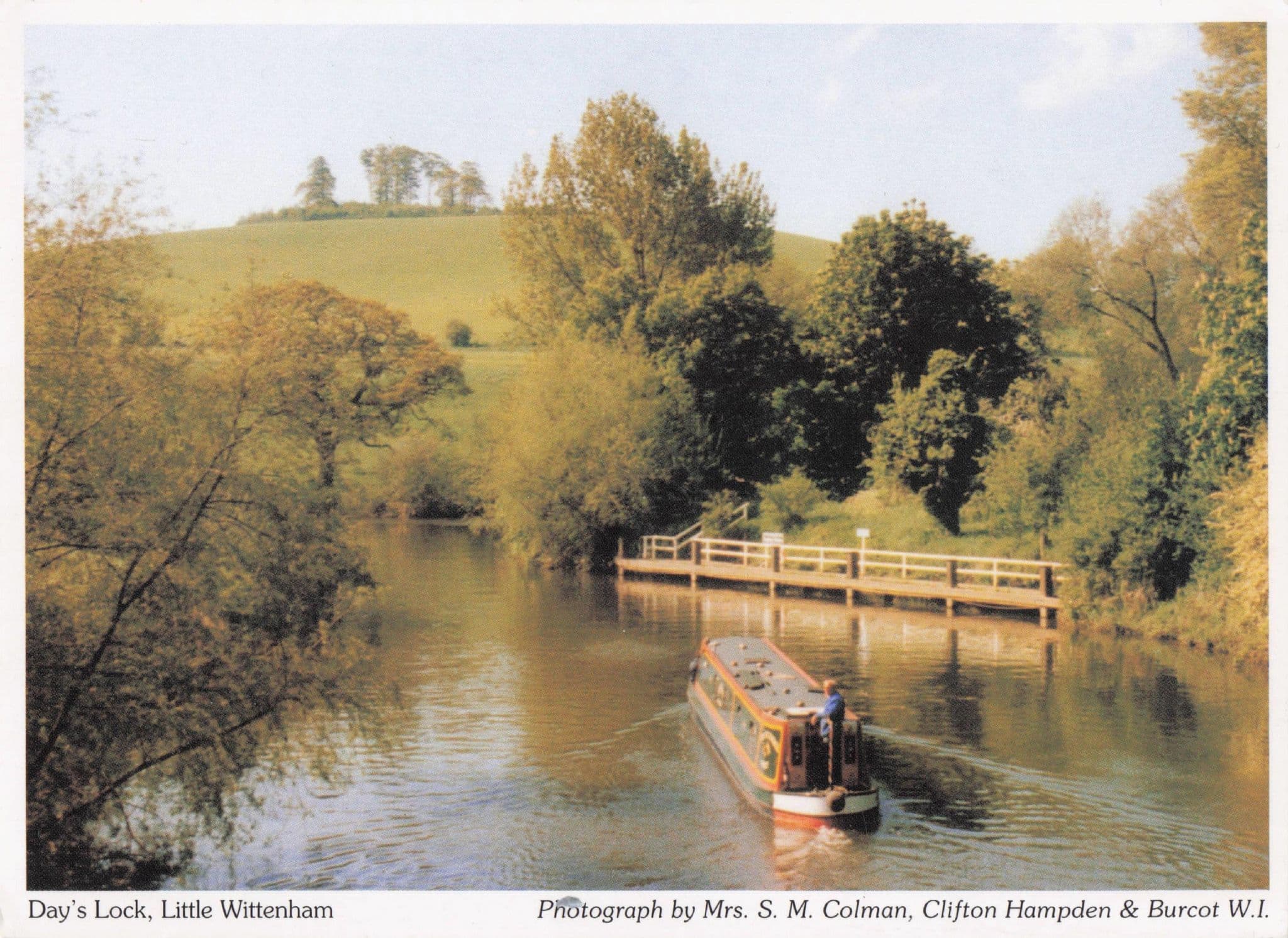 Day's Lock Little Witterham Boat River Oxford Women's Institute Postcard