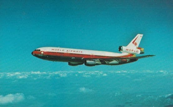 DC-10-30CF Jet Plane at Lake Tahoe Calafornia Postcard