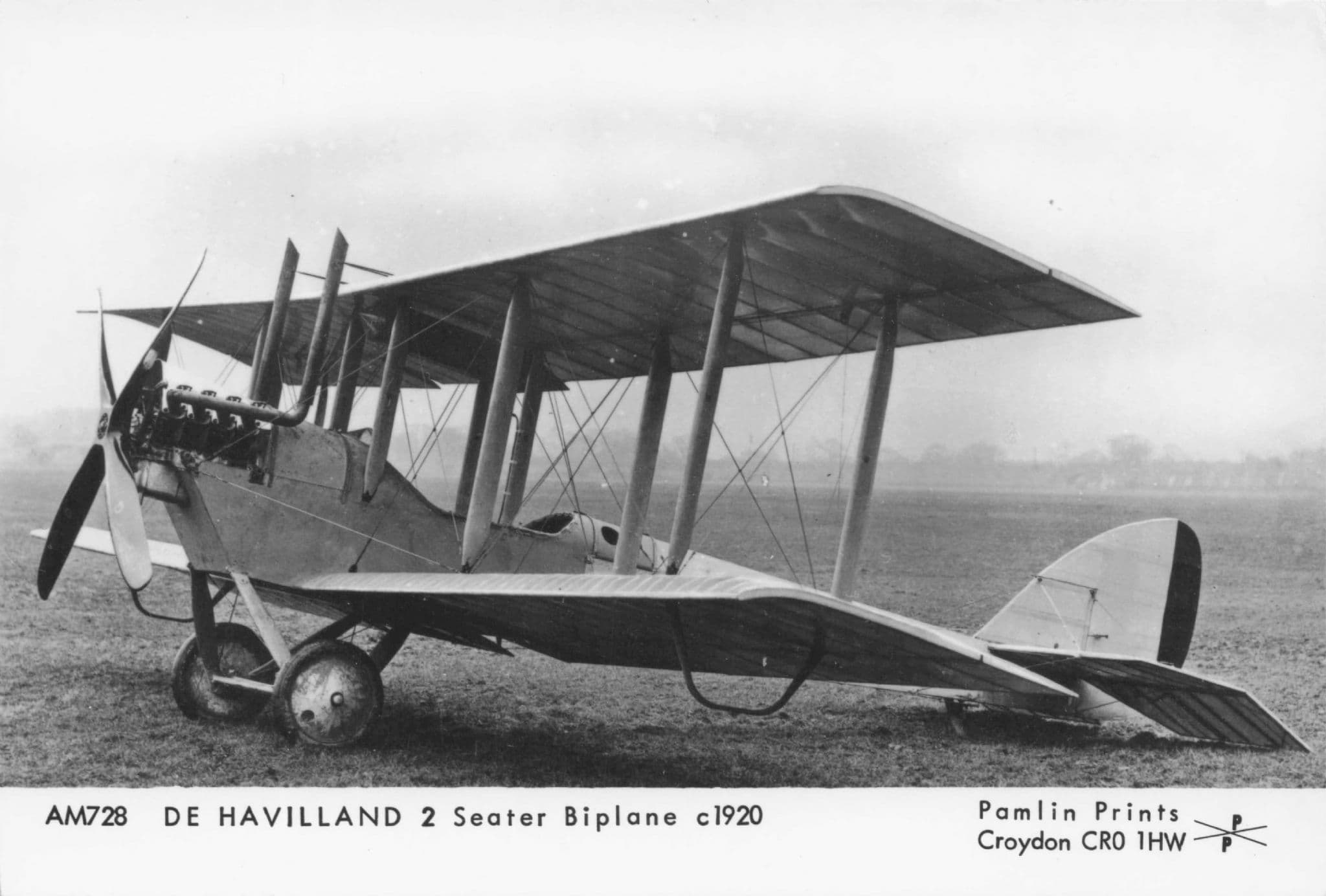 De Havilland 2 Seater Biplane in 1920 Aviation Rare Photo Postcard