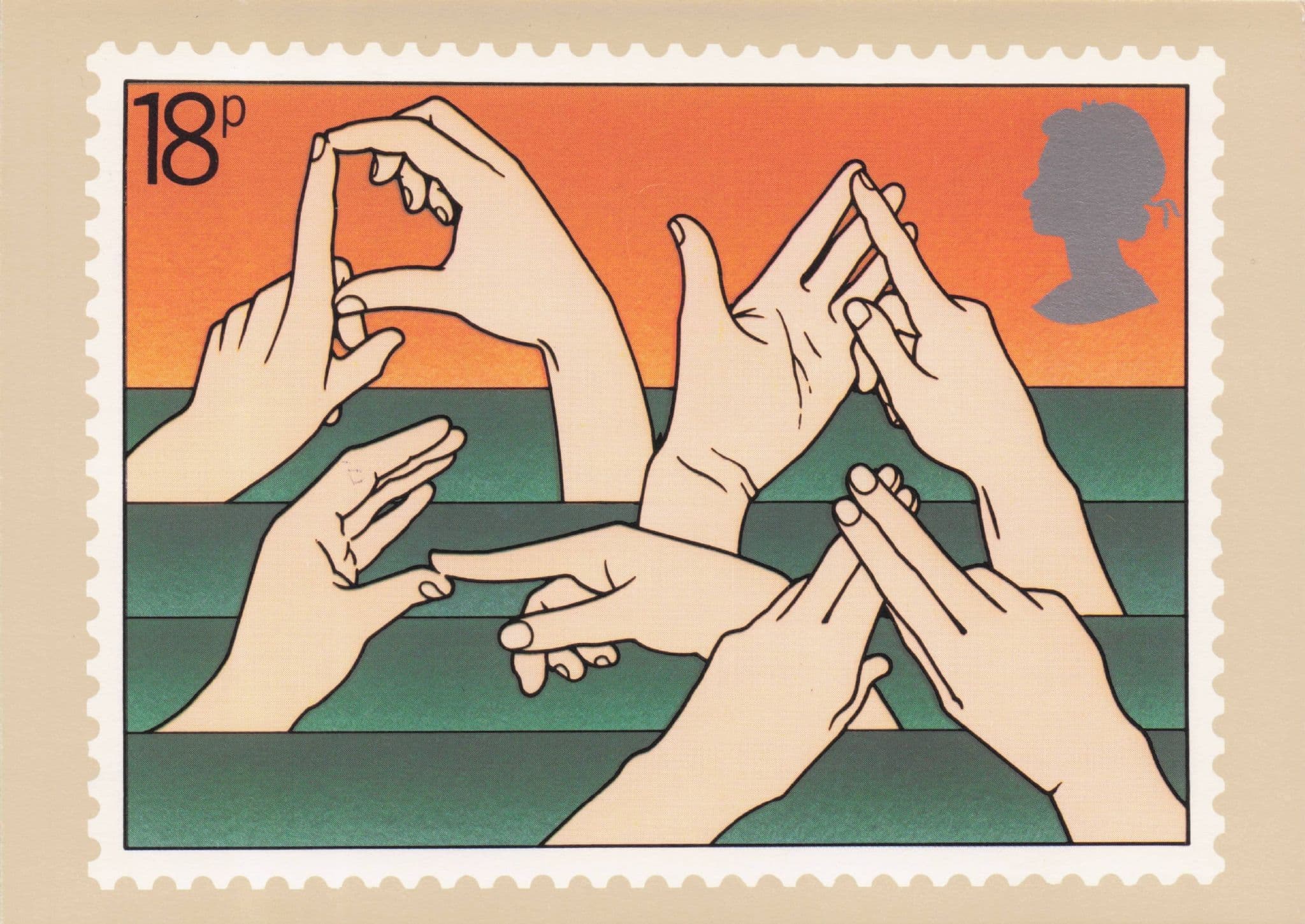 Deaf & Dumb People Sign Language Year Of Disabled Stamp Postcard